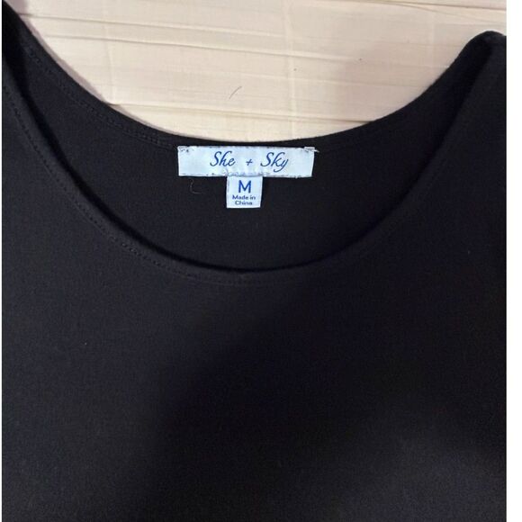 Women's Classic Black Witchcore Cold-Shoulder A-Line Tunic Blouse - Picture 2 of 3